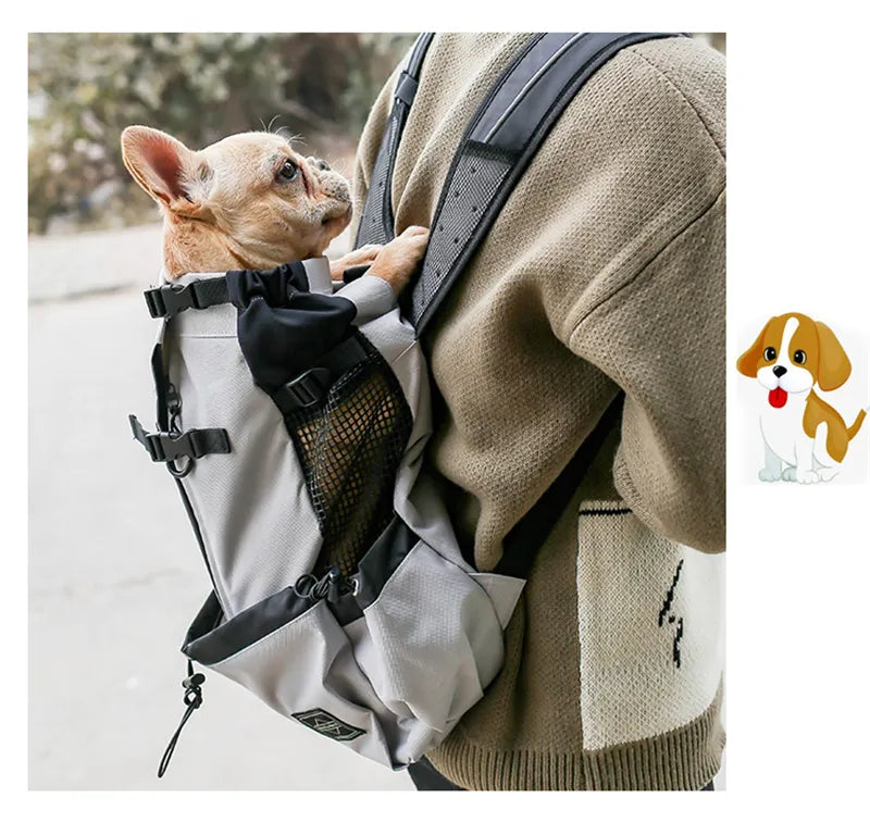 Breathable Dog Carrier Bag Portable Pet Outdoor Travel Backpack Reflective Carrier Bags for Cats French Bulldog Dog