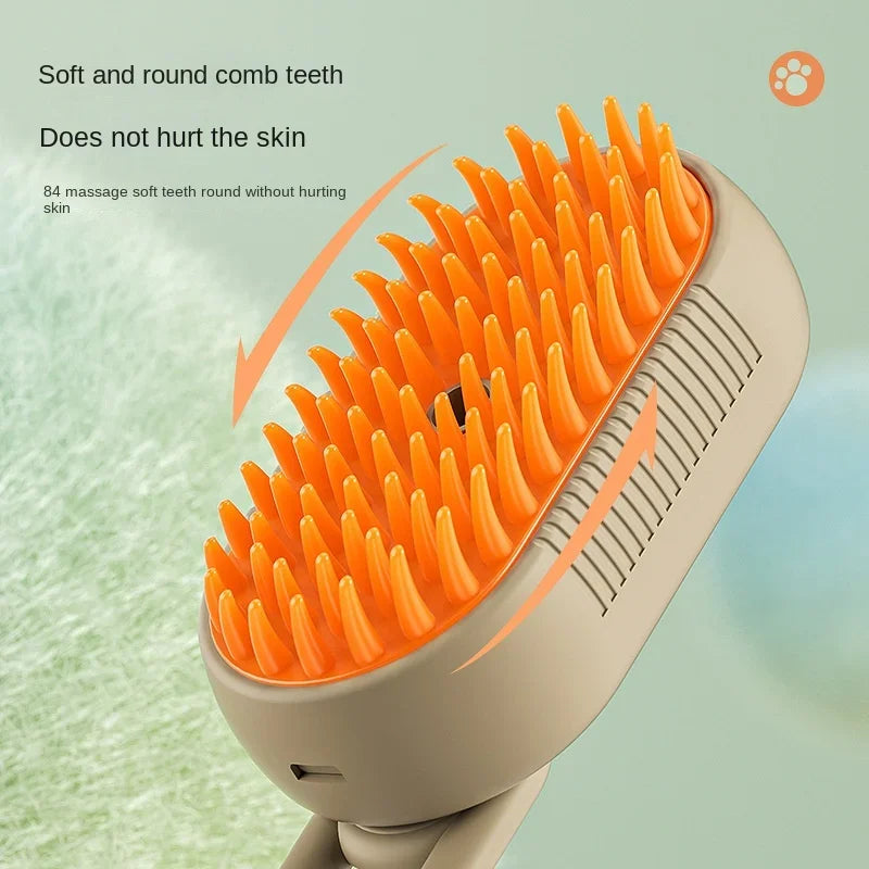 Steamy Brosse électrique pour chien 3 en 1 - Brosse à poils de chat - Pour massage, toilettage des animaux domestiques, élimination des poils emmêlés et lâches