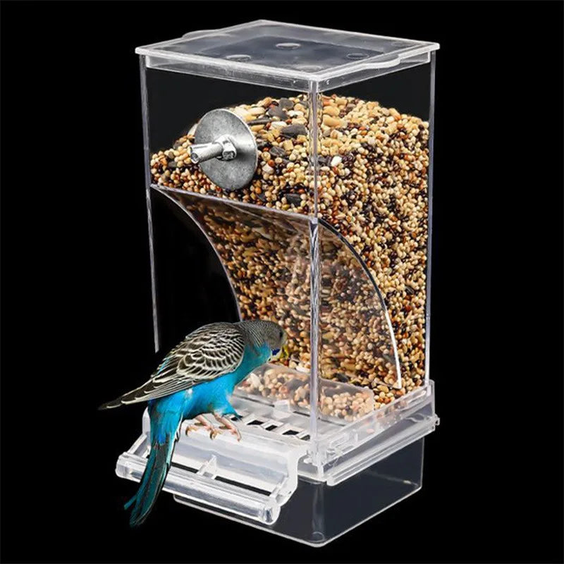 Mangeoires automatiques pour oiseaux, sans gâchis, pour perroquets, conteneur de nourriture en acrylique, accessoires de Cage pour petites et moyennes perruches