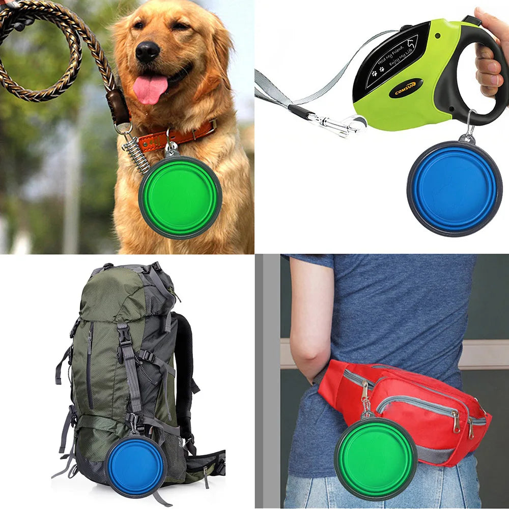 Bol pliable en Silicone pour animaux de compagnie, bol de voyage pour chien, bol d'eau Portable pour la marche, bols pour petits et moyens chiens et chats, plat pour manger des animaux de compagnie