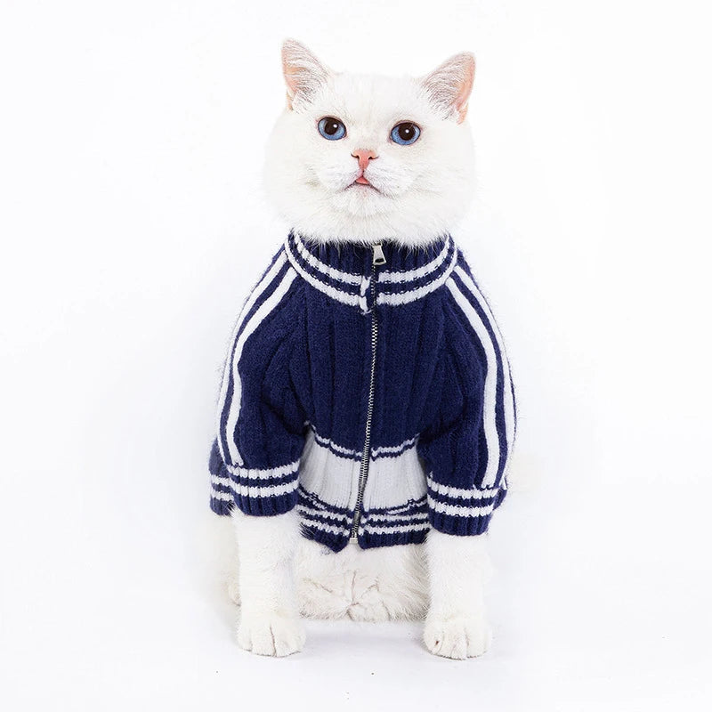 2023 New Pet Clothes Autumn Winter Small Medium Dog Clothes Teddy Cat Warm Zipper Clothing Puppy Cardigan Fashion Style