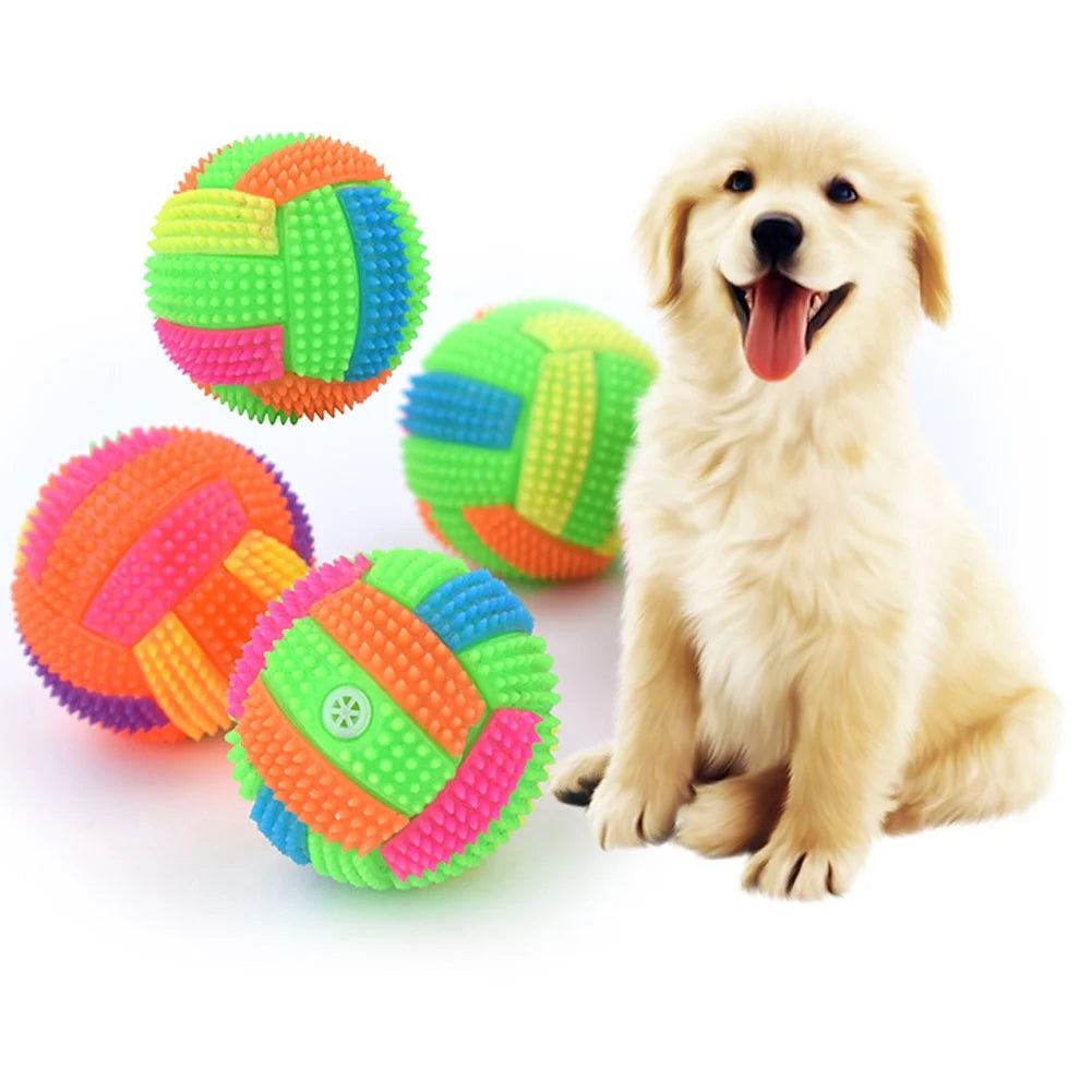 Light up Dog Ball Glow in The Dark Dog Squeaky Toy Bounce Activated Toy PET Ball for Dogs Cats Puppy Easy to Clean