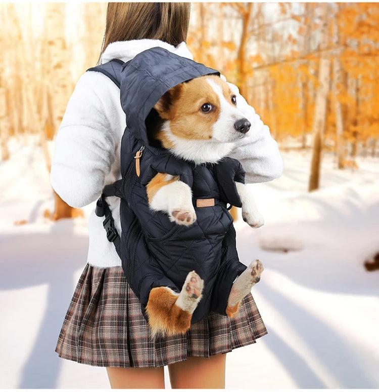 Thickened Pet Backpack Carrier Winter Warm Cat Bag Travel Comfort for Small Medium Dogs Portable Back Strap Outdoor