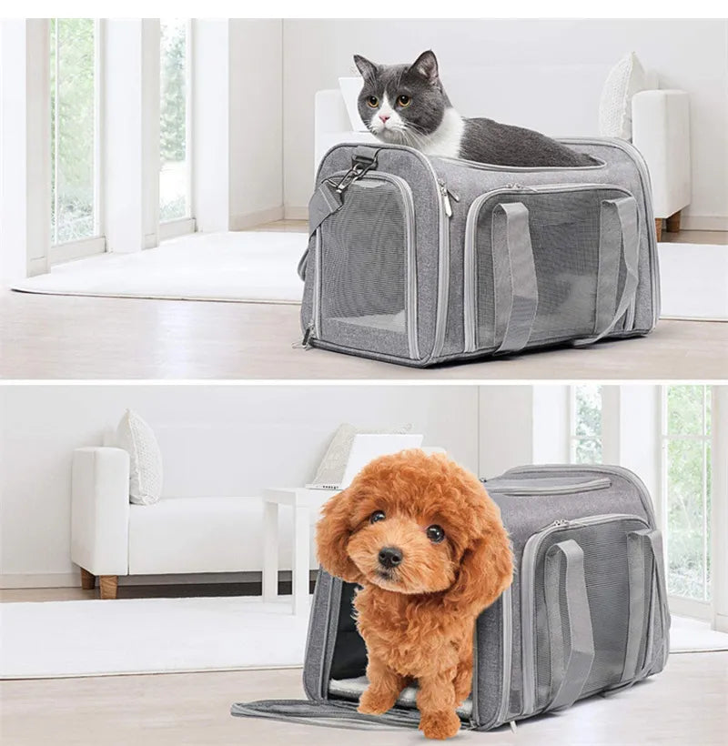 Portable Pet Dog Carrier Bag Foldable Dog Backpack Breathable Travel Airline Approved Transport Bag for Small Dogs Cats