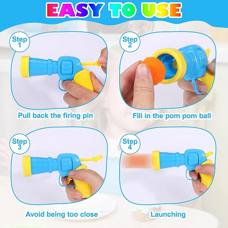 Cat Toys Interactive Launch Training Toy For Pet Kitten Creative Mini Shooting Gun Games Stretch Plush Ball Toys Pet Supplies