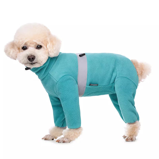 Vêtements d'automne et d'hiver pour petits chiens, combinaison polaire douce et chaude pour animaux de compagnie, manteau réfléchissant entièrement fermé sur le ventre pour garçons et filles, Style à la mode