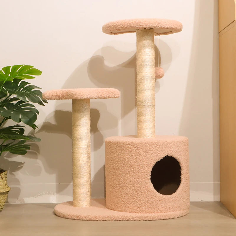 Unique Star and moon design pet furniture high density sisal post scratcher cat climbing sturdy cat tree house