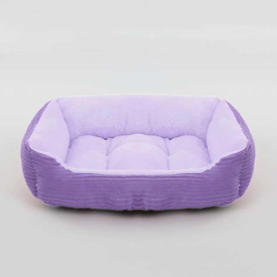 Cama para perro, gato, mascota, perrera cuadrada de felpa, sofá cama para perros medianos y pequeños, cojín calmante para mascotas, cama para perros, casa, suministros para mascotas