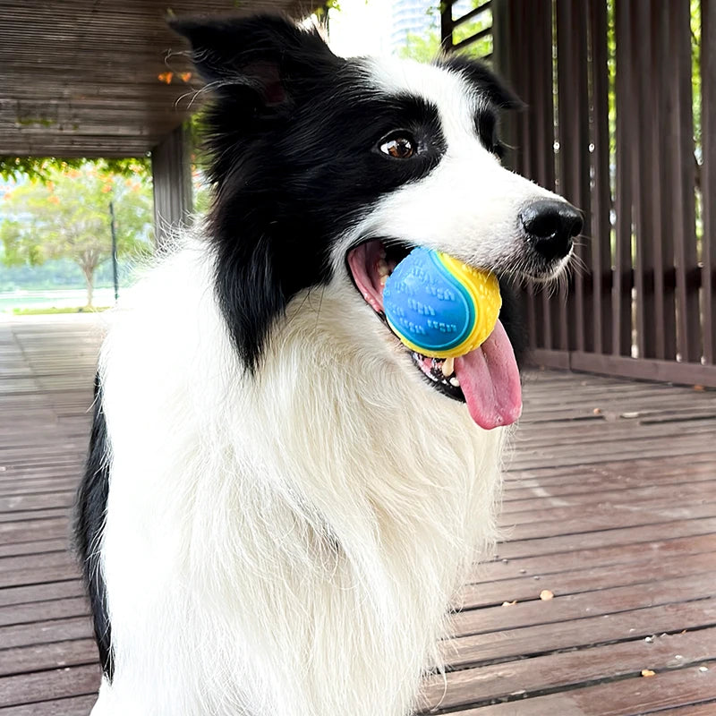 Juguetes interactivos para perros, juguetes suaves de TPR para perros, limpieza de dientes para mascotas, resistencia a mordeduras, juguete de pelota para perros chillón