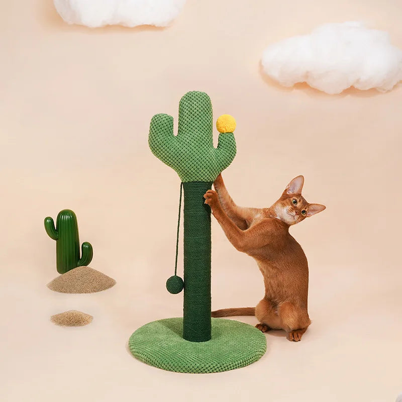 Postes rascadores para gatos, rascador bonito de árbol de Cactus con bola, juguetes de menta para mascotas, muebles rascadores para gatitos