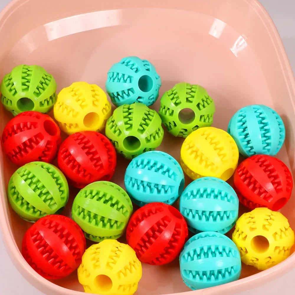 Juguete para perros de 5cm, pelotas de goma interactivas para perros pequeños y grandes, juguetes para masticar cachorros y gatos, Limpieza de dientes para mascotas, pelota indestructible para perros