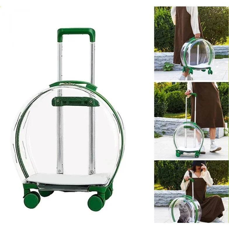 Cubierta de carrito para mascotas, transportador para gatos y cachorros, bolsa transparente para gatos, cochecito para mascotas, mochila portátil para gatos al aire libre, personalizable