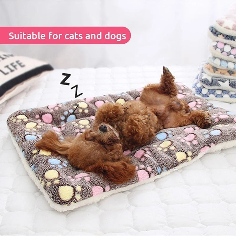 Pet Sleeping Mat Cat Bed Dog Bed Thickened Pet Soft Wool Mat Blanket Mmattress Household Portable Washable Warm Carpet