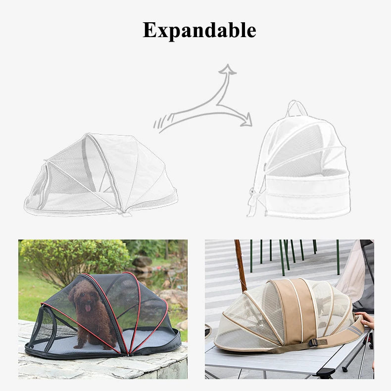 Sac à dos pour animal de compagnie, respirant, extensible, de grande capacité, pour évasion, pratique, voyage en plein air, pliable