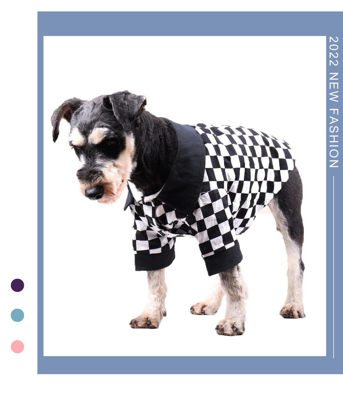 Spring Summer Pet Dog Clothes Black & White Checker Pattern Dog Shirt for Small Dogs Boy Soft Breathable Fashion Puppy Clothing Fashion Style