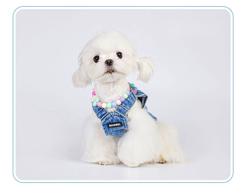 100% Cotton Dog Denim Vest Cat Sleeveless Coverall Spring Summer Puppy Clothing Fashion Style