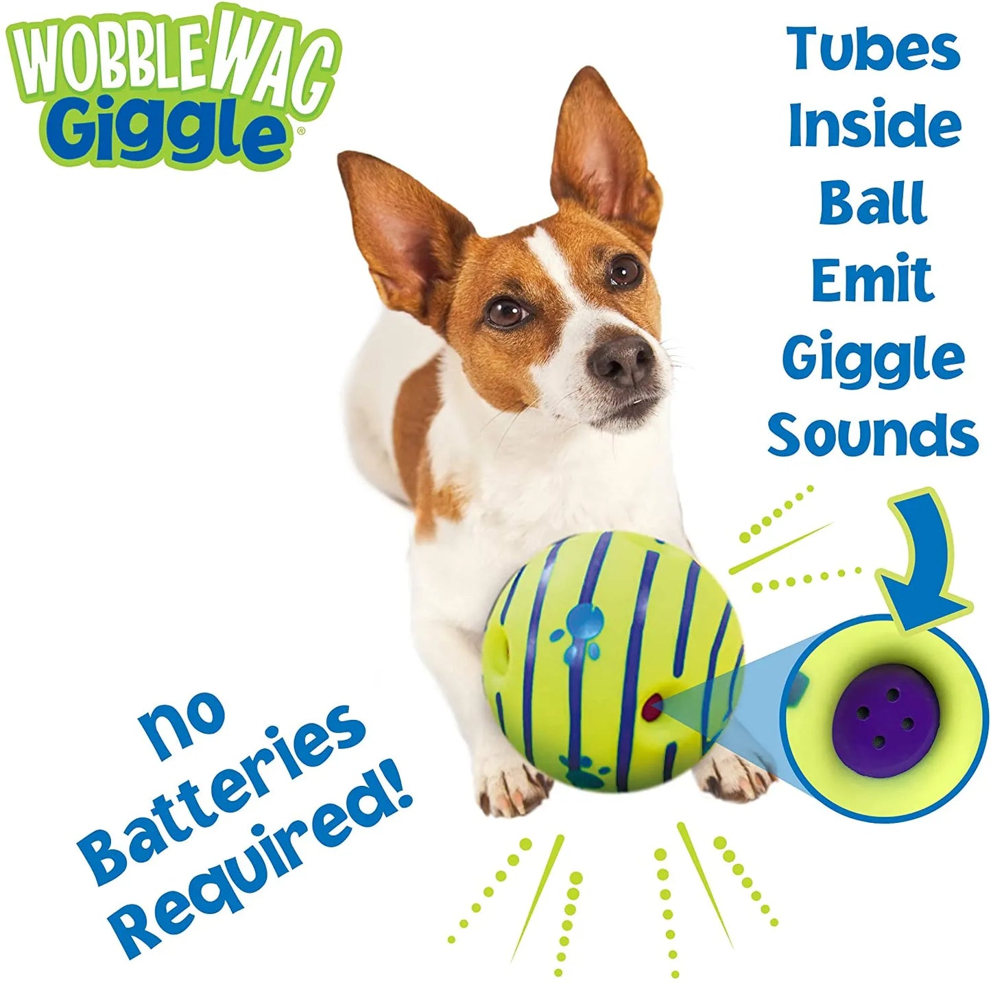 Wobble Wag Giggle Glow Ball jouet interactif pour chien, sons de rire amusants lorsqu'ils sont roulés ou secoués, les animaux de compagnie savent mieux que vu à la télévision