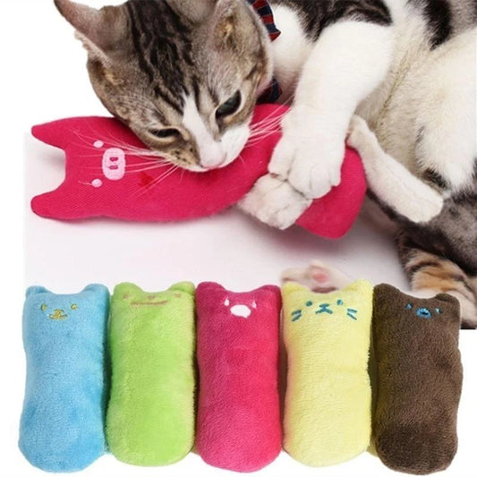 Jouets interactifs en forme d'herbe à chat, jouet amusant en peluche, meulage des dents, chaton, à mâcher, griffes, morsure du pouce, menthe, accessoires pour animaux de compagnie, 2024