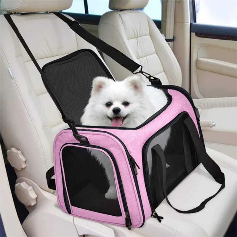 Portable Pet Dog Carrier Bag Foldable Dog Backpack Breathable Travel Airline Approved Transport Bag for Small Dogs Cats