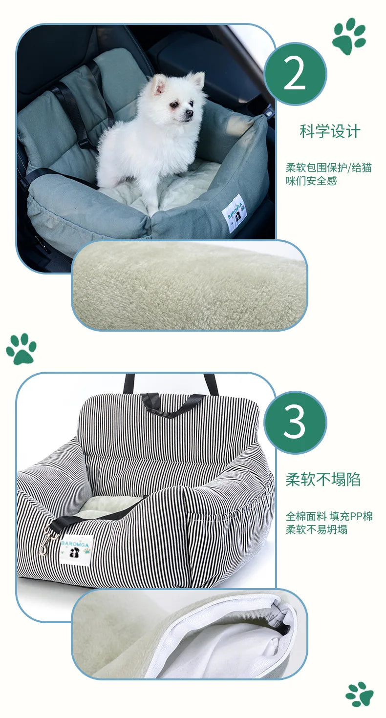 Protector para asiento de coche para mascotas con cinturón de seguridad, bolsa para cachorros y gatos, bolsa de transporte segura para asiento de perro, cesta, producto de viaje para coche para mascotas