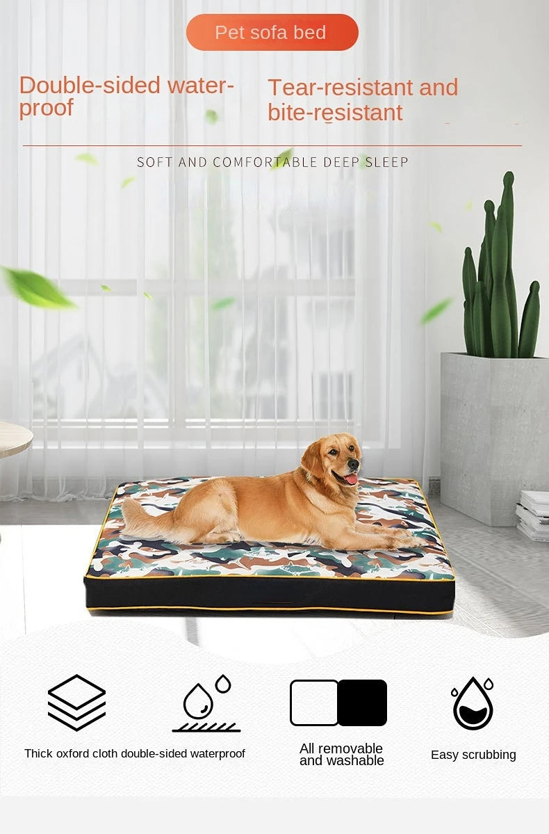 Bedsure Lit de cage pour chien de grande taille – Matelas lavable en mousse à mémoire de forme pour chien, lit orthopédique plat pour chien avec housse amovible pour animal de compagnie