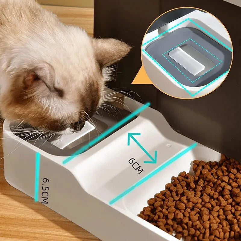 Distributeur automatique de nourriture pour chat, grande capacité, bol d'eau potable, fournitures pour animaux de compagnie, séparation humide et sèche, récipient de nourriture pour chien