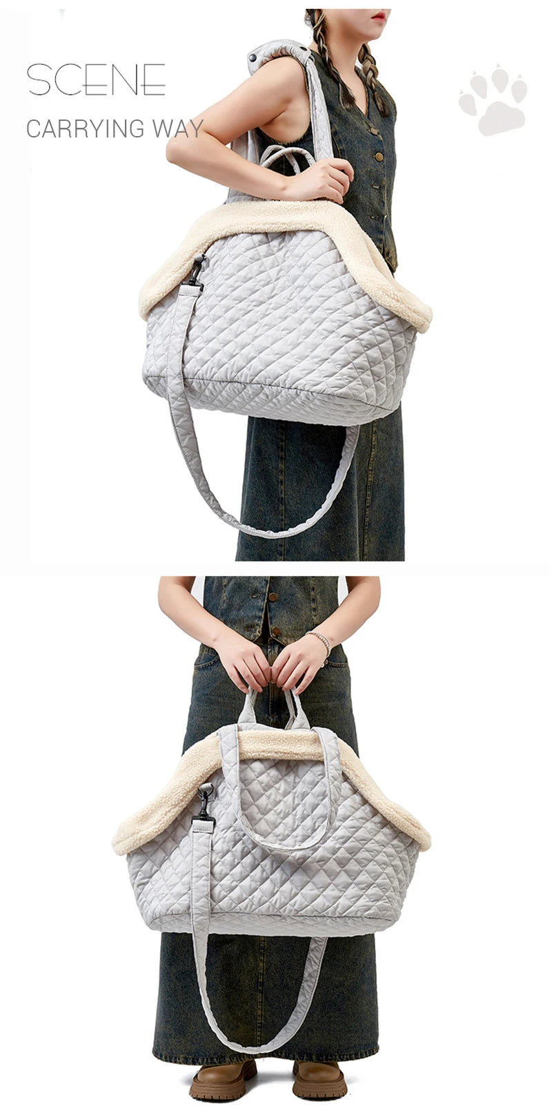 Sac de transport pour animaux de compagnie, pour chat ou petit chien, sacs matelassés de grande capacité, légers, doux et chauds, avec doublure amovible