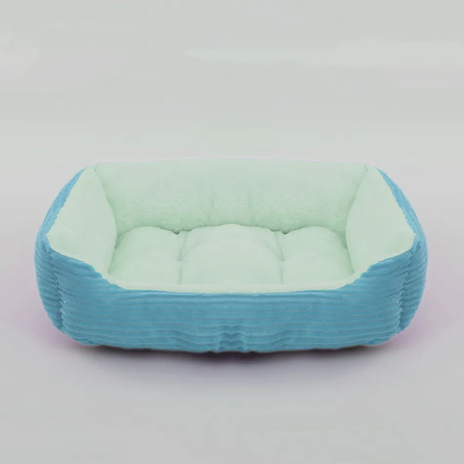 Cama para perro, gato, mascota, perrera cuadrada de felpa, sofá cama para perros medianos y pequeños, cojín calmante para mascotas, cama para perros, casa, suministros para mascotas