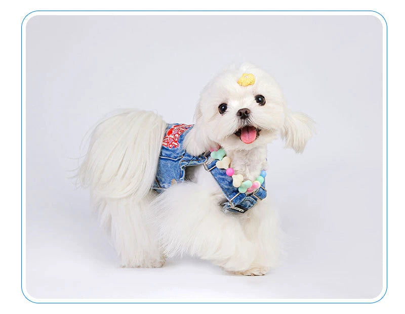 100% Cotton Dog Denim Vest Cat Sleeveless Coverall Spring Summer Puppy Clothing Fashion Style