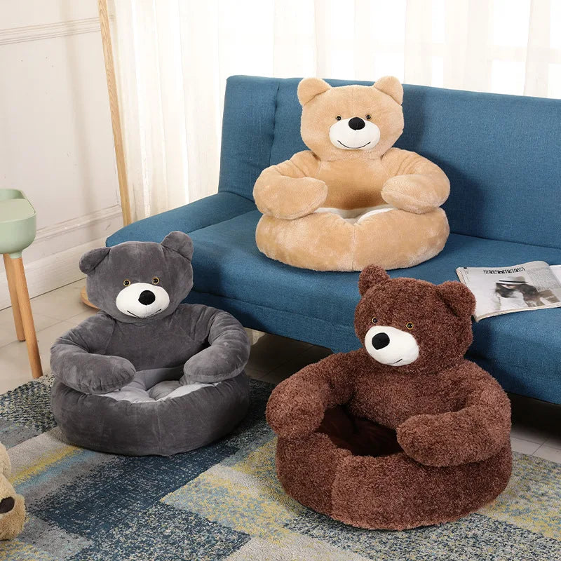 Cama de perro de oso de peluche gigante, cama de perro mediana de felpa de invierno, muebles, cojín para gato, sofá para cachorro, colchón para dormir, suministros para cachorros y mascotas