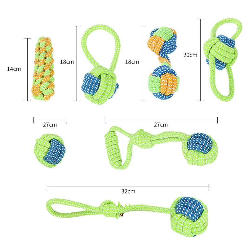 Juguetes para perros grandes y pequeños, juguete interactivo de cuerda de algodón, Mini pelota de juguete para perros, cepillo de dientes, juguete para masticar cachorros