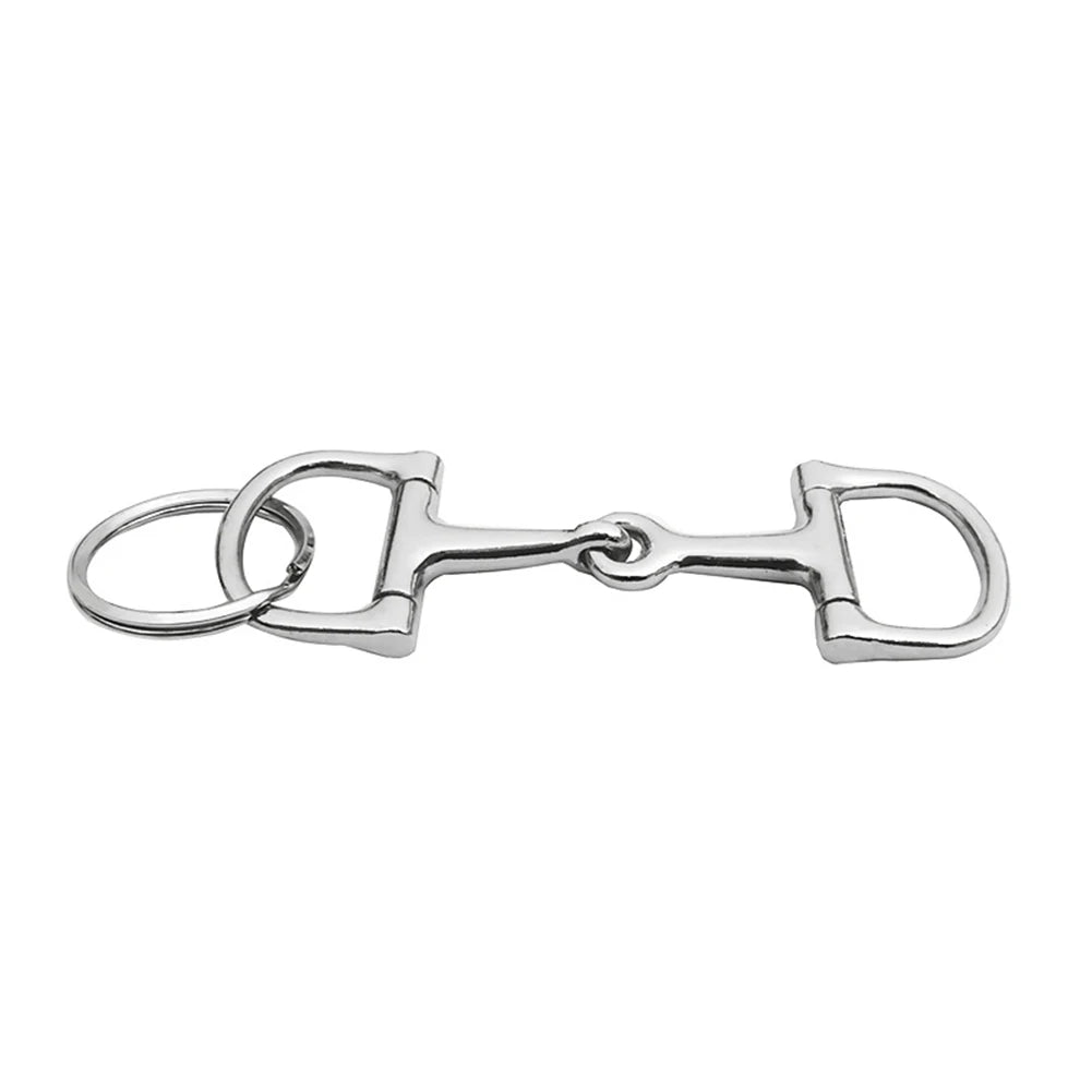 1 PC D-Shaped Snaffle Keychain Durable Silver D Zine-Alloy Horse Snaffle Bits Key Chain Decoration Gift For Men Women