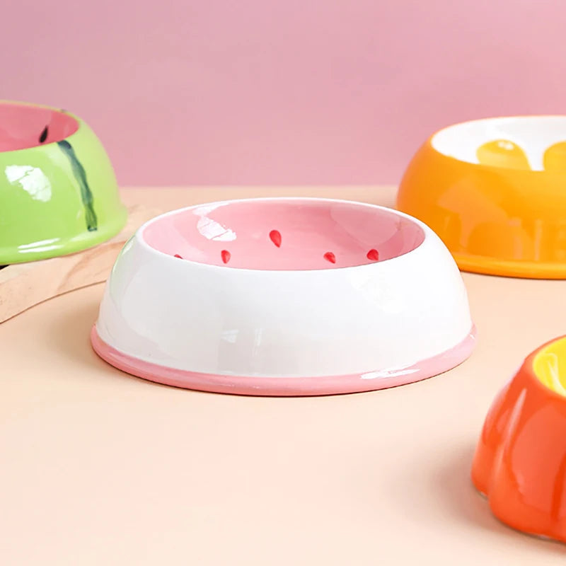 150ml Cat Ceramic Bowl Fruit Shape Pet Small Size Food Water Feeders Puppy Dog Drinking Eating Supplies