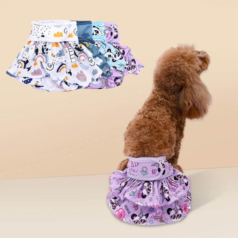 Pantalones menstruales para perros, ropa de estilo a la moda de verano, tela pequeña femenina de primavera para perros de lujo, artículos, suministros para mascotas, accesorios