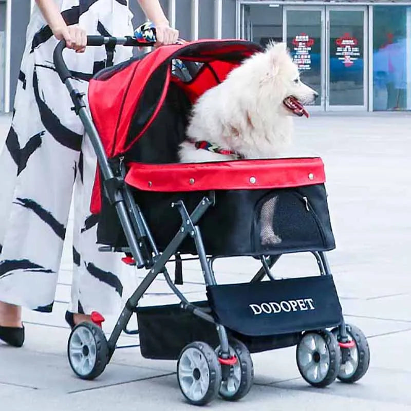 Chien chat transporteur animal Buggy poussette sac transport maison en plein air marche Shopping voyage chenil landau pliant 30kg