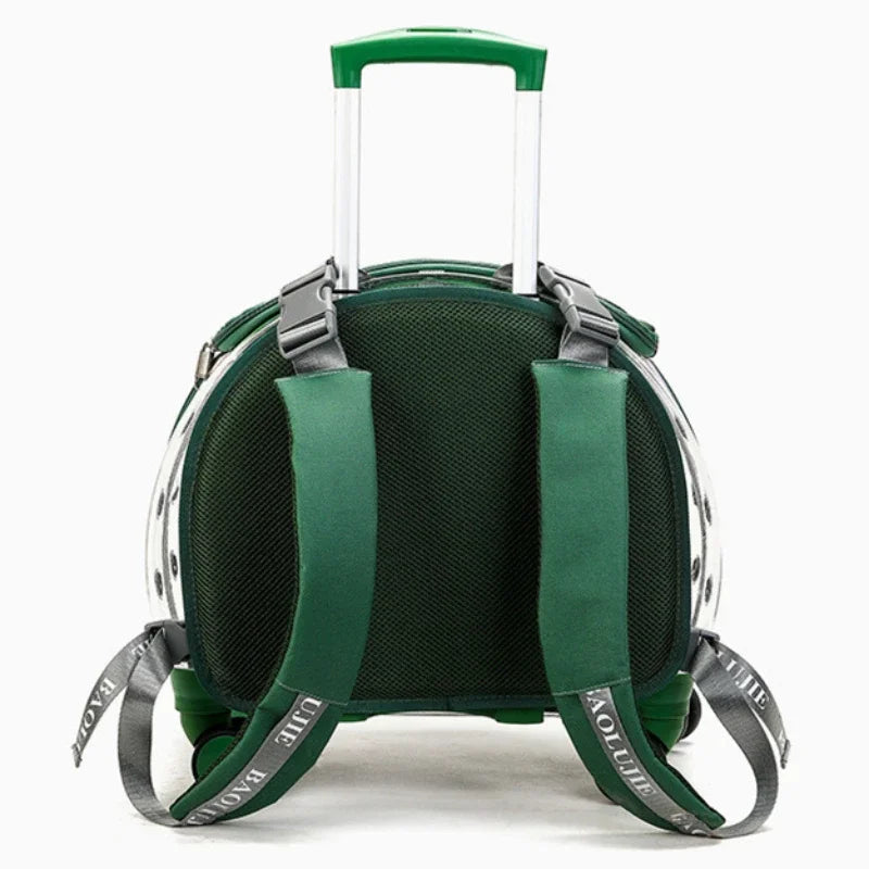 Valise à roulettes pour animaux de compagnie, sac à dos pour animaux de compagnie avec tige de cravate, sac à dos à roulettes pour petits animaux, sac de transport pour chat, sac à dos portable pour animaux de compagnie, sac de transport pour chien