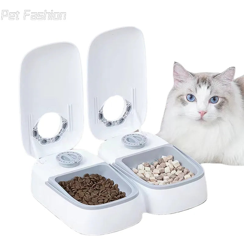 Alimentador automático para gatos, dispensador elegante de comida para gatos, dispensador de alimentos húmedos y secos, alimentador automático para gatos, cuenco para cachorros