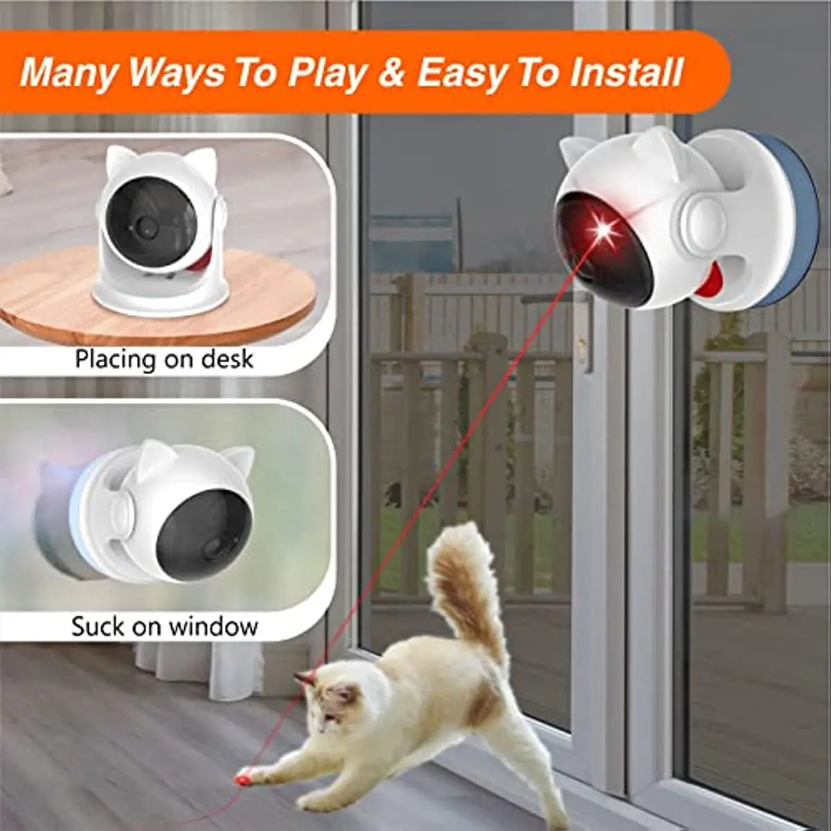 Automatic Cat Laser Toy for Indoor Cats,Interactive cat Toys for Kittens/Dogs,Fast/Slow Mode,Adjustable Circling Ranges