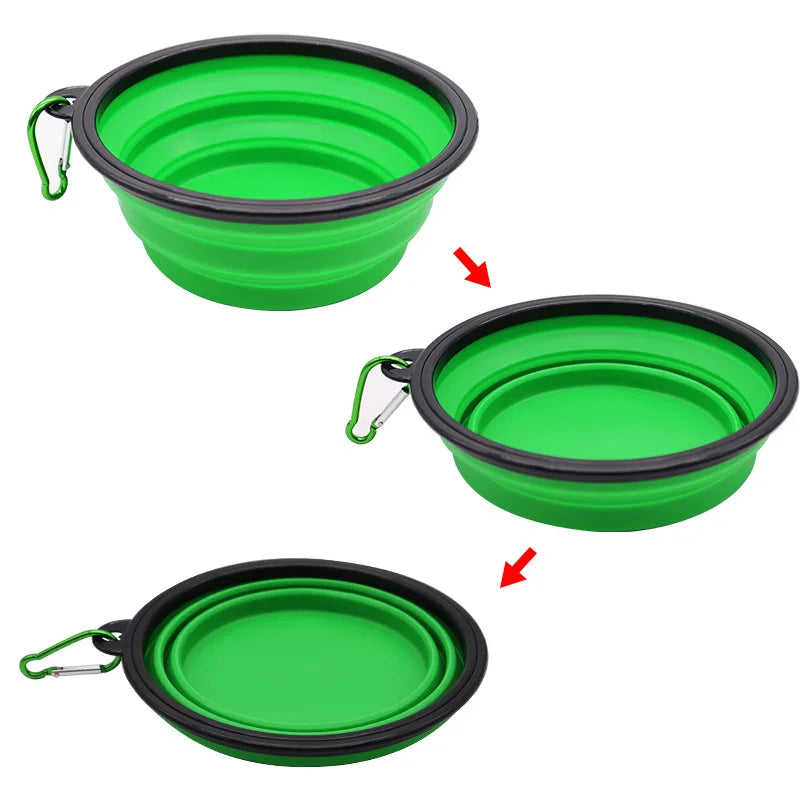 350ML Foldable Silicone Pet Bowl Portable Puppy Food Container Collapsible Feeder for Outdoor Camping Dog