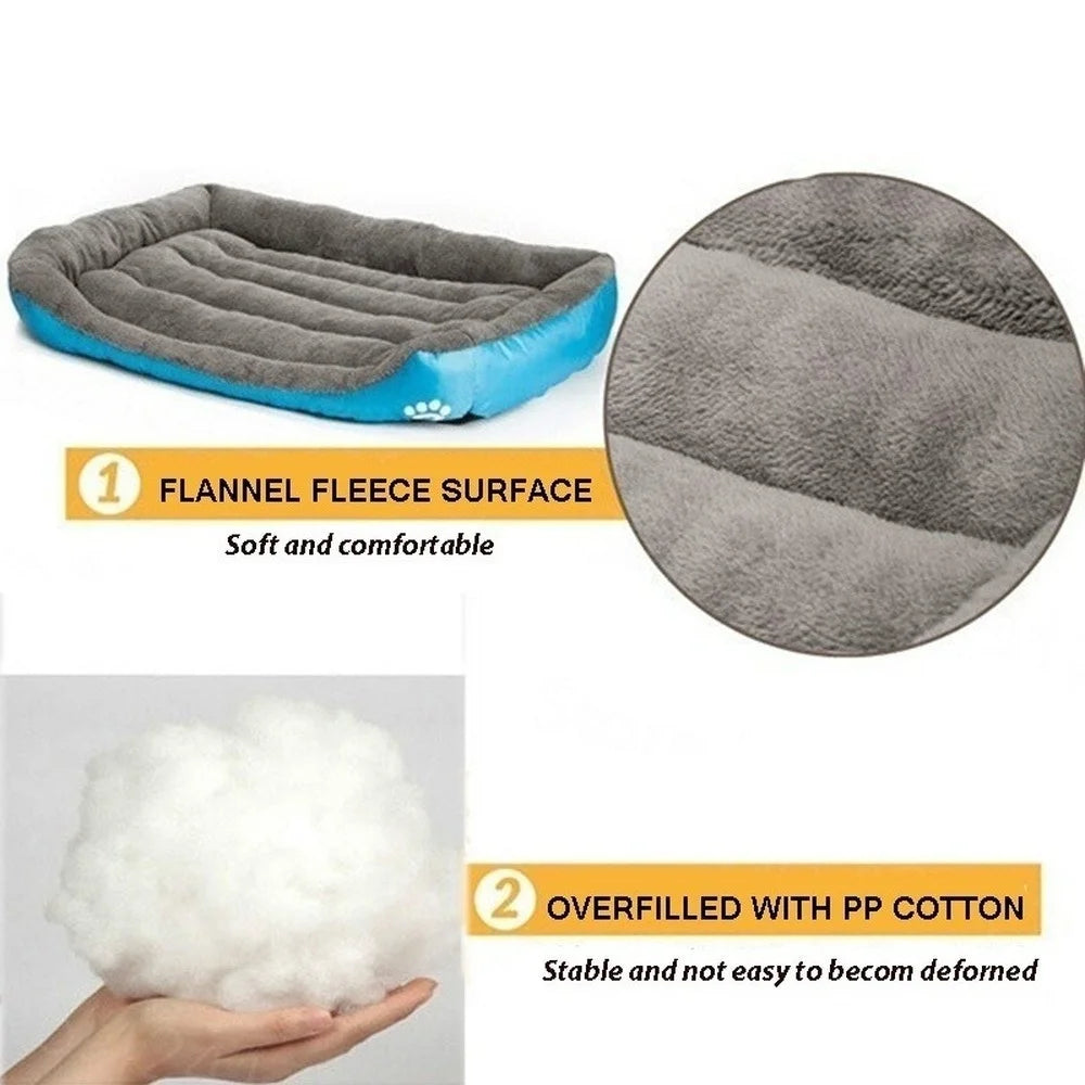 Cama grande para perros y gatos, casa cálida y acogedora para perros, nido de lana suave, cestas para perros, estera para casa, perrera impermeable para otoño e invierno