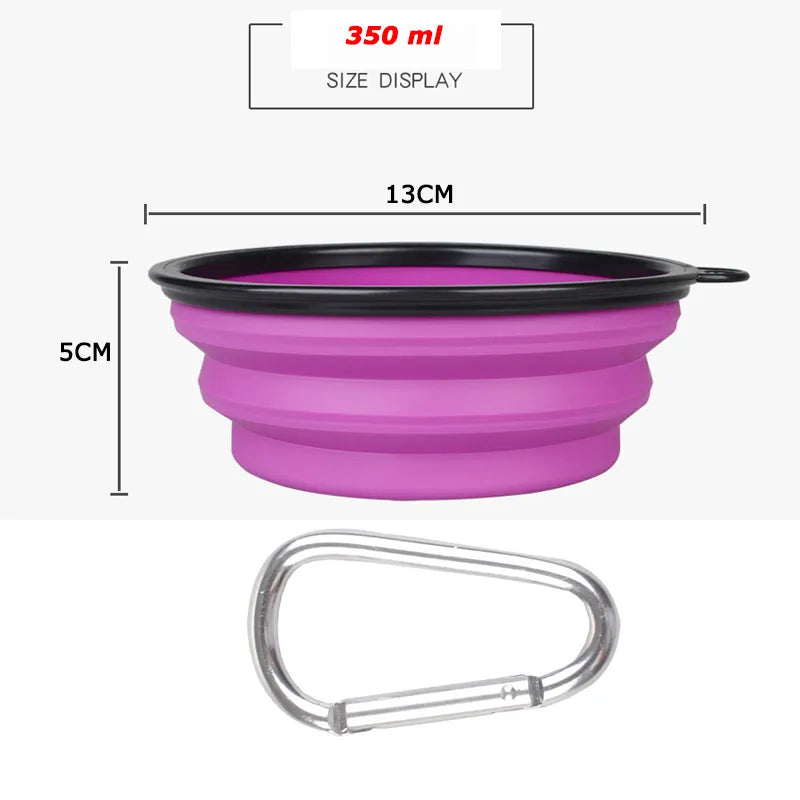 Cuenco de silicona plegable grande para perros y mascotas, recipiente portátil para comida para cachorros, para viajes al aire libre, plato alimentador, 1000ml