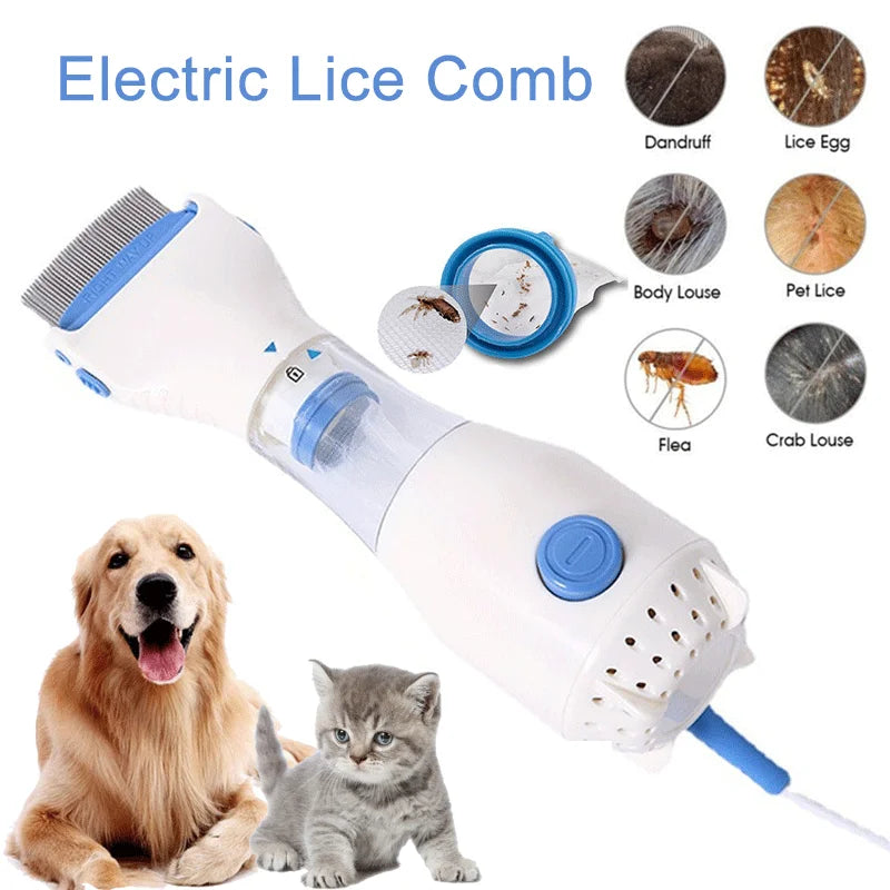 Peine eléctrico antipiojos para mascotas, cachorros, perros, gatos, eliminación de pulgas, cepillo para perros, peine eléctrico pequeño, accesorios para perros y gatos