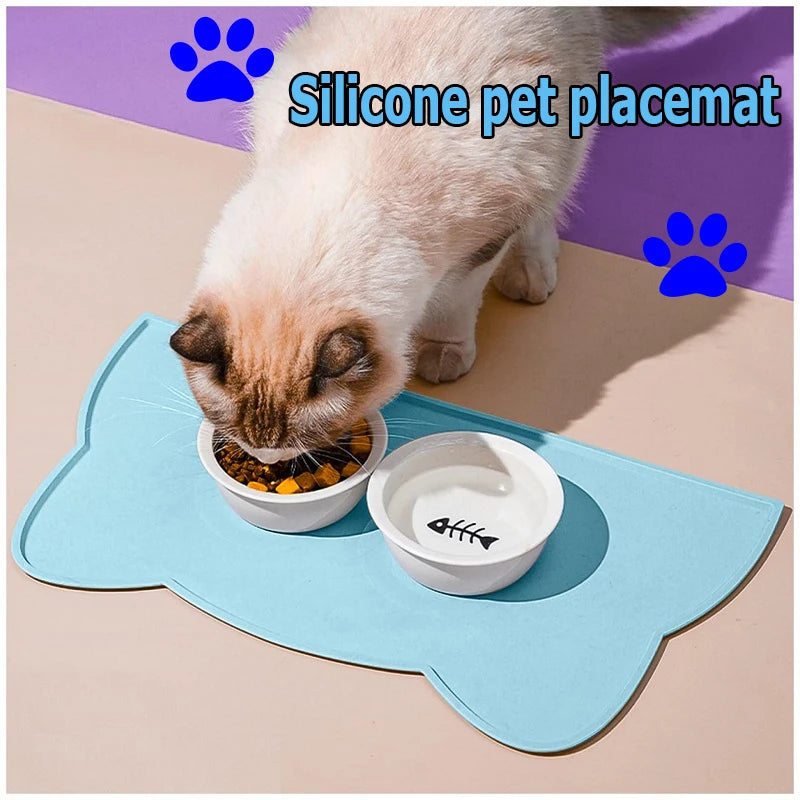 Bol d'alimentation en Silicone pour animaux de compagnie, tapis de nourriture antiadhésif imperméable pour animaux de compagnie, plateau d'alimentation pour chiot, coussin d'eau, napperon