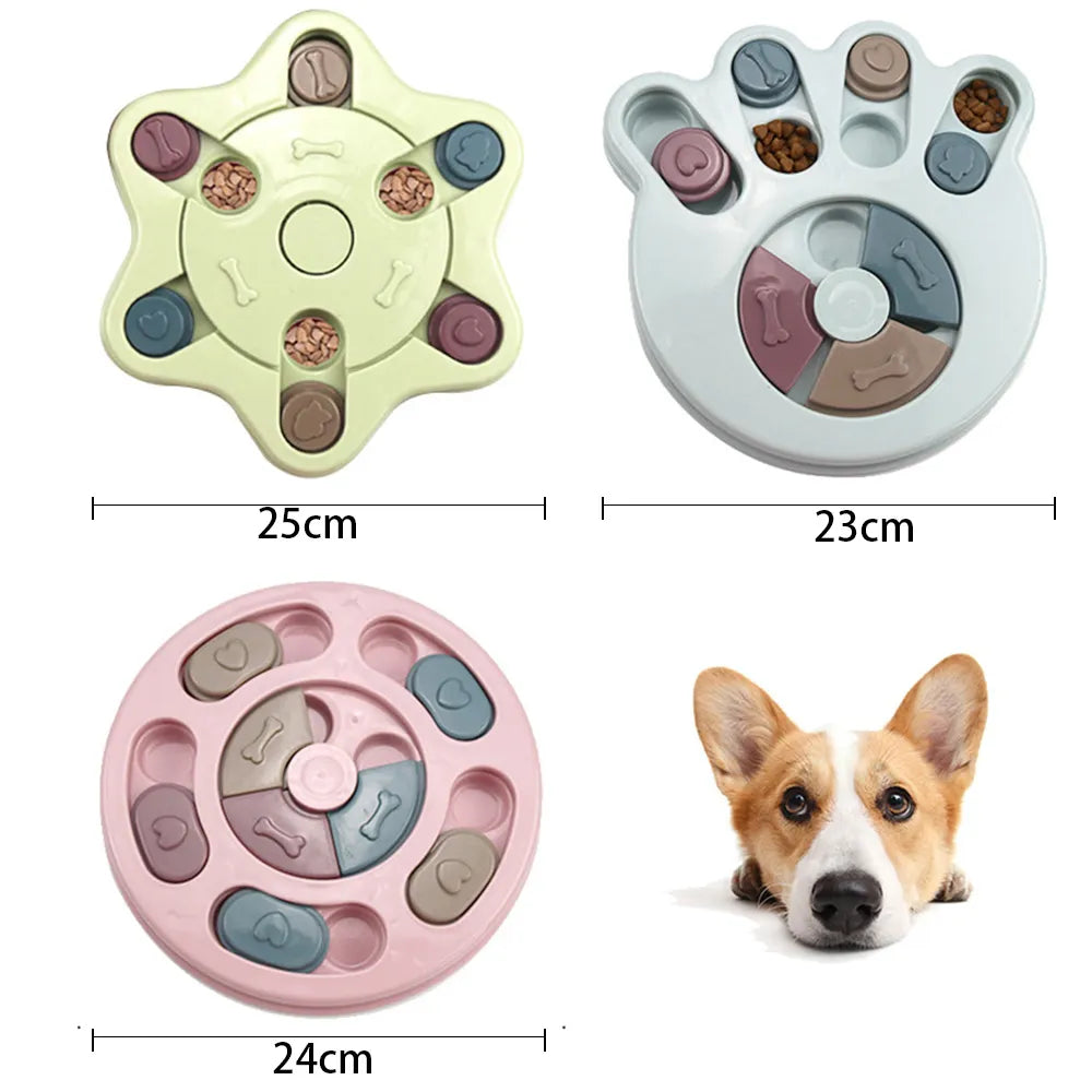 Juguetes de rompecabezas para perros, alimentador lento, aumento interactivo, dispensador de comida IQ para cachorros, juego de entrenamiento antideslizante para comer lentamente, juguetes para gatos