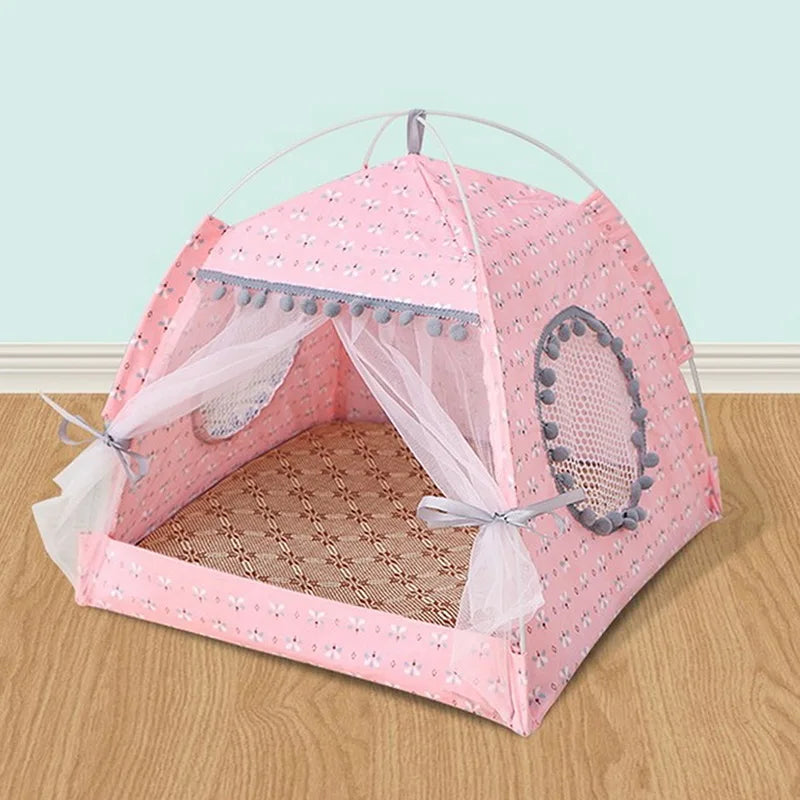 Cama para gatos de princesa dulce, tienda para gatos plegable, cama para perros, cestas para perros y gatitos, lindas casas para gatos, cojín para el hogar, productos para perrera