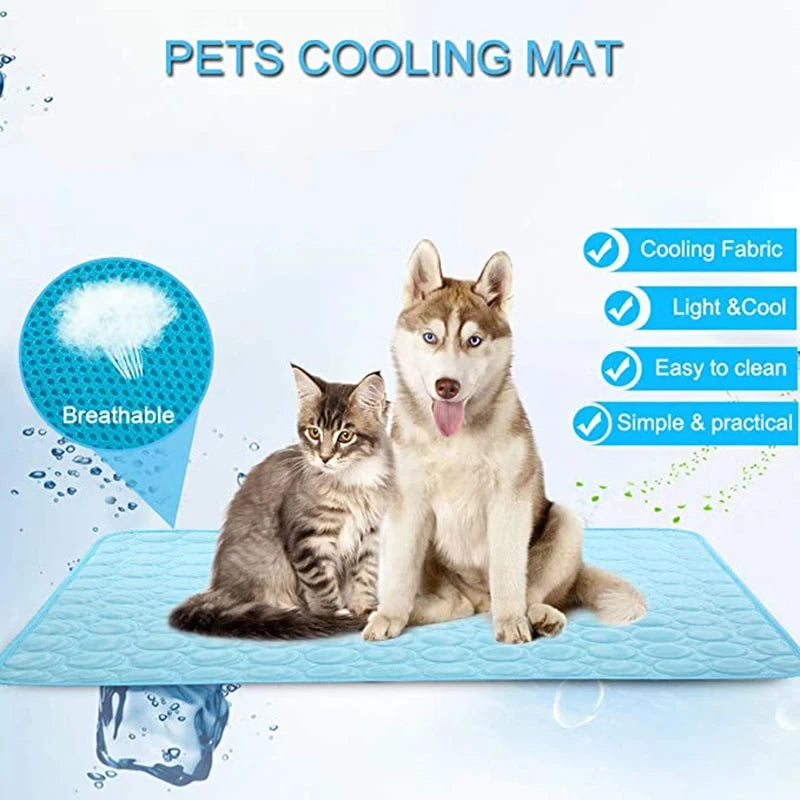 Estera refrescante para perros, manta de verano para perros, manta para gatos, sofá, cama de perro transpirable, lavable de verano para perros pequeños, medianos y grandes