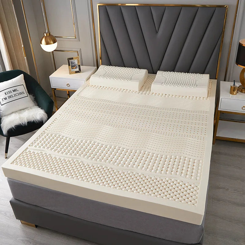 Matelas en latex naturel 100% thaïlandais avec housse, matelas en caoutchouc pur naturel, lit de 1.8m, tapis de coussin épais de 1.5m pour dortoir de maison