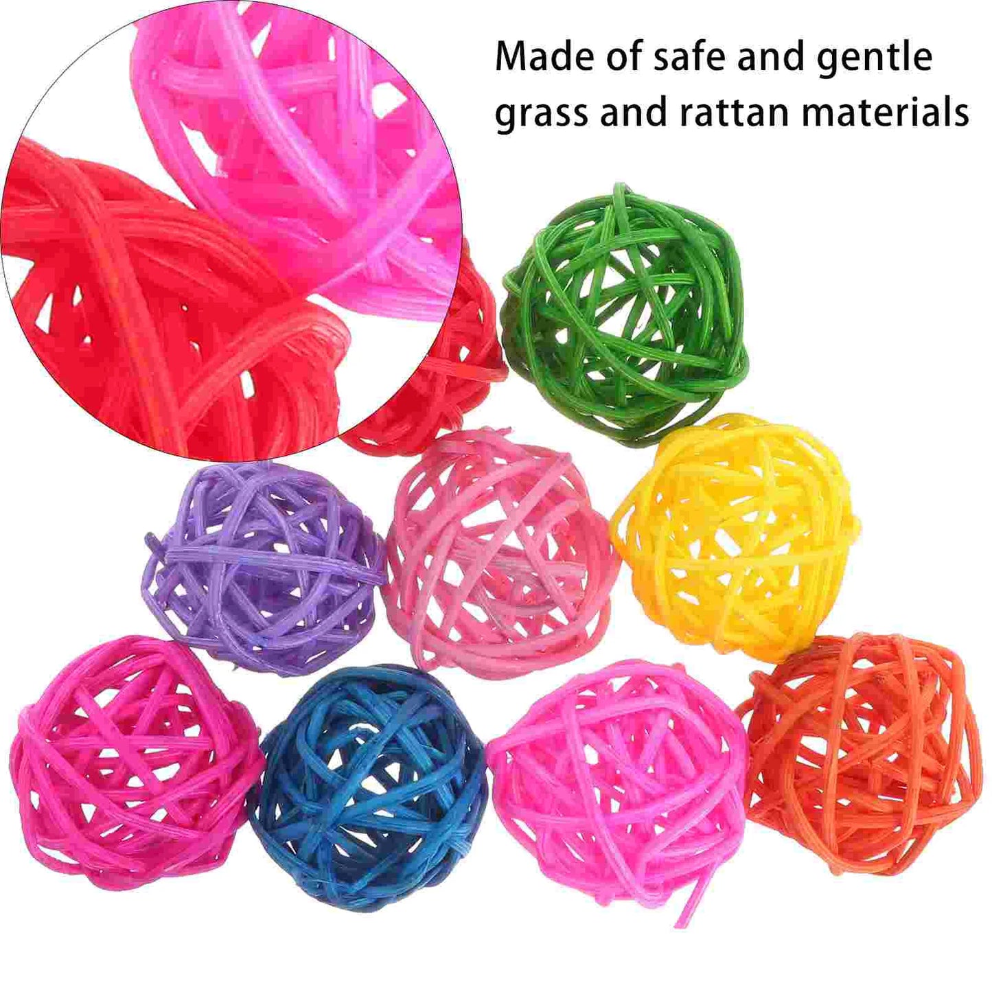 50 Uds bolas de ratán decorativas bolas de mimbre loro masticar jarrón rellenos para juguetes de aves accesorios decoración del hogar de boda (aleatorio)