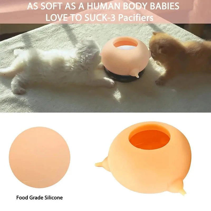 Mangeoire à lait pour animaux de compagnie, mamelon bionique, sûr, sain, de qualité alimentaire, outil d'alimentation en lait en Silicone pour chien, chat, chaton, chiot, bol