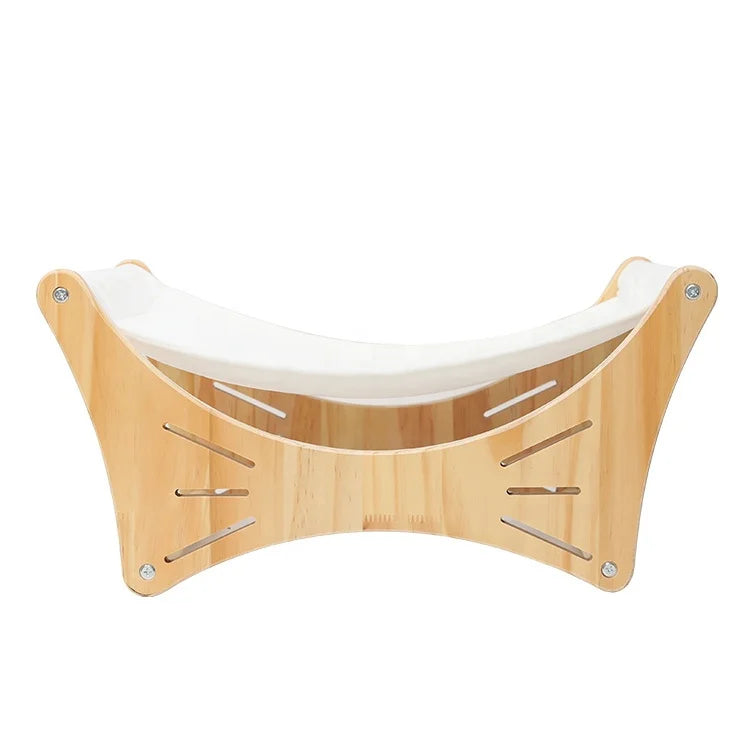 Hamac pour chat en bois de pin en tissu blanc chaud 2021